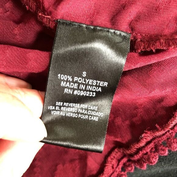 House of Harlow Boho Burgundy Bare Shoulder Top S - Picture 7 of 7
